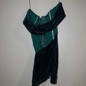 Forest green mesh dress